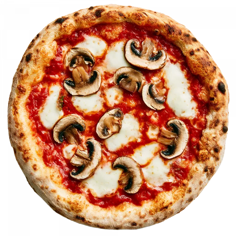 Pizza Funghi mit braunen Champignons